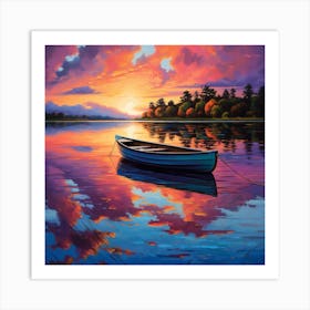 Sunset Boat 3 Art Print