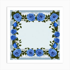 Blue Roses Frame 8 Art Print