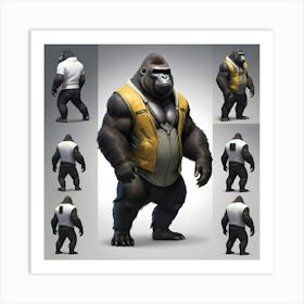 A Snapping Gorilla With A Digital Camera (4) Art Print