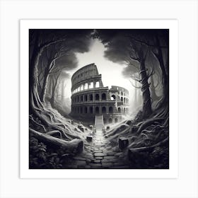Colosseum In An Enchanted Forest 5 Art Print