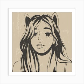 Fashionable Image Of A Girl Art Print