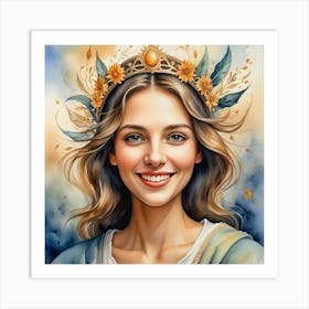 Portrait Of A Beautiful Woman Art Print