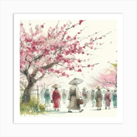 It´s spring time, watercolour Art Print