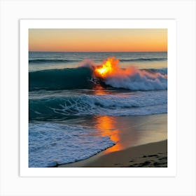 Sunset At The Beach 3 Art Print