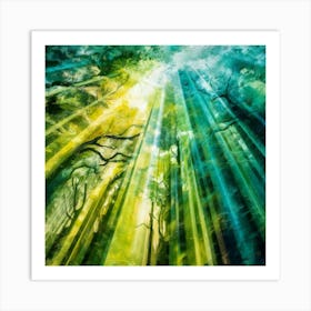 Forest Rays Art Print