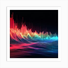 Glitched Soundwave art print . 1 Art Print