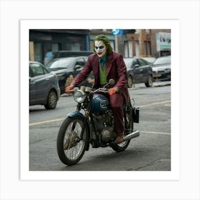 Joker On A Motorcycle 22 Art Print