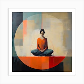 Women Meditating Abstracts By Csaba Fikker 5 Art Print