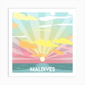 The Maldives | Vintage Style Travel Poster Art Print