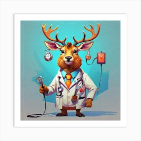 Doctor Deer 4 Art Print