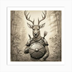 Deer In The Woods 55 Art Print