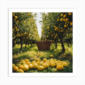 Lemons In The Orchard 1 Art Print