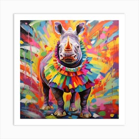 Circus Rhino 1 Art Print