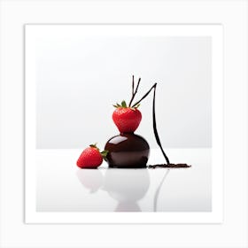 Artjuicebycsaba Chocolate Covered Strawbery Meets Japanese Zen 7 Art Print