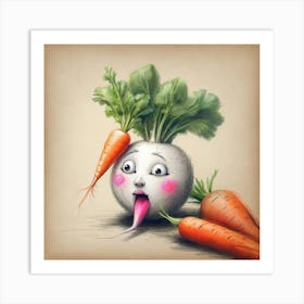 Carrot Face 4 Art Print