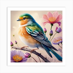 Bird On A Branch 9 Art Print