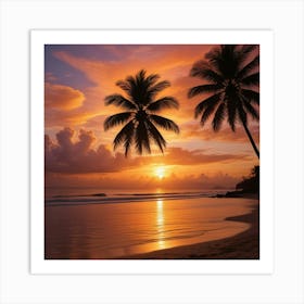 Sunset On The Beach 13 Art Print