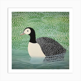 Ohara Koson Inspired Bird Painting Coot 1 Square Art Print
