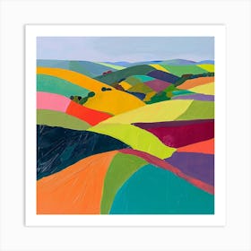 Colourful Abstract The South Downs England 3 Art Print