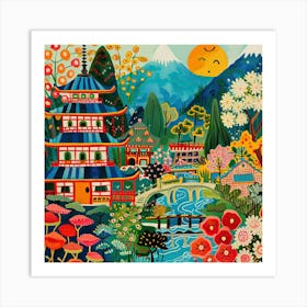 Kids Travel Illustration Japan 3 Art Print