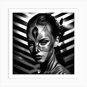 Black And White Portrait Of A Woman 9 Art Print