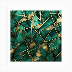 Abstract Gold And Green Art Print