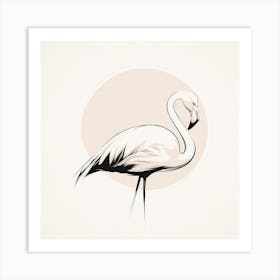 Flamingo drawing 4 Art Print