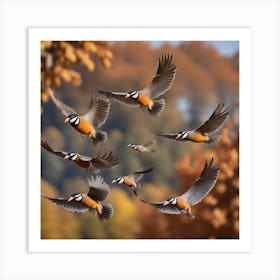 Pigeons In Flight 1 Art Print