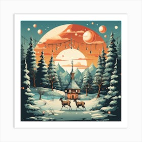 Christmas In The Forest 1 Art Print