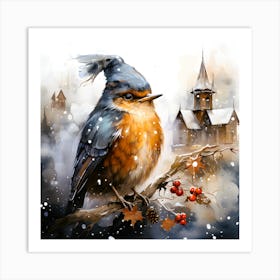 Winged Whispers Bird In The Meadow Art Print