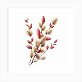 Flowers of Catkin Art Print