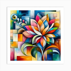 Abstract Flower Painting Art Print