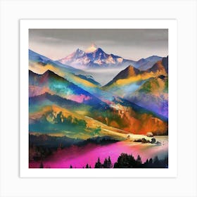 Rainbow Mountains Art Print