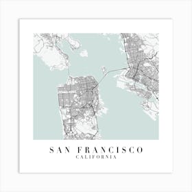 San Francisco California Street Map Minimal Color Square Art Print
