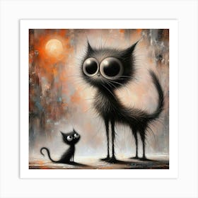 Abstract cats Art Print