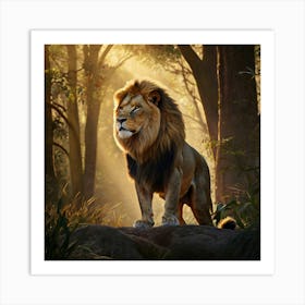 Lion In The Forest 3 Art Print