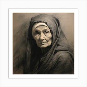 Portrait Of An Old Woman Art Print