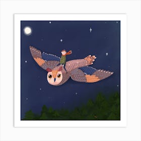 Owl Adventures Square Art Print