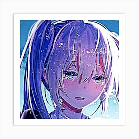 Sad anime painting Art Print