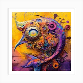 Fish Clock Art Print