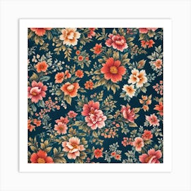 Beautiful Fabric With Floral Pattern 3314412748 Art Print