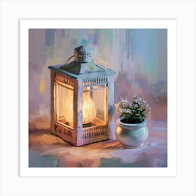 Lantern In A Pot Art Print