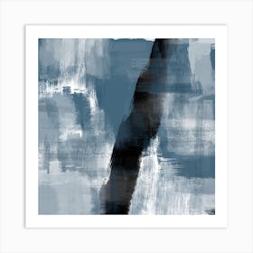 Abstract Painting Blue and Black Art Print