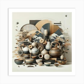 Asian Teapots 1 Art Print