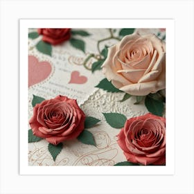 Paper Roses 1 Art Print