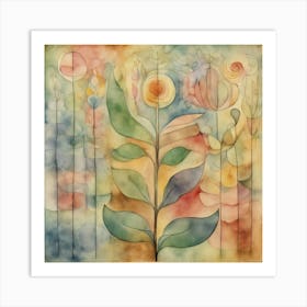 Blossoming, Paul Klee Botanical Abstract Art Print 7 Art Print