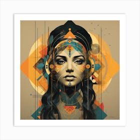 Geometric Indian Woman 04 Art Print