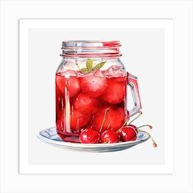 Cherry Juice In A Jar Art Print