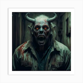 Demon With Horns Art Print