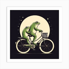 Frogs On A Bike 1 Art Print